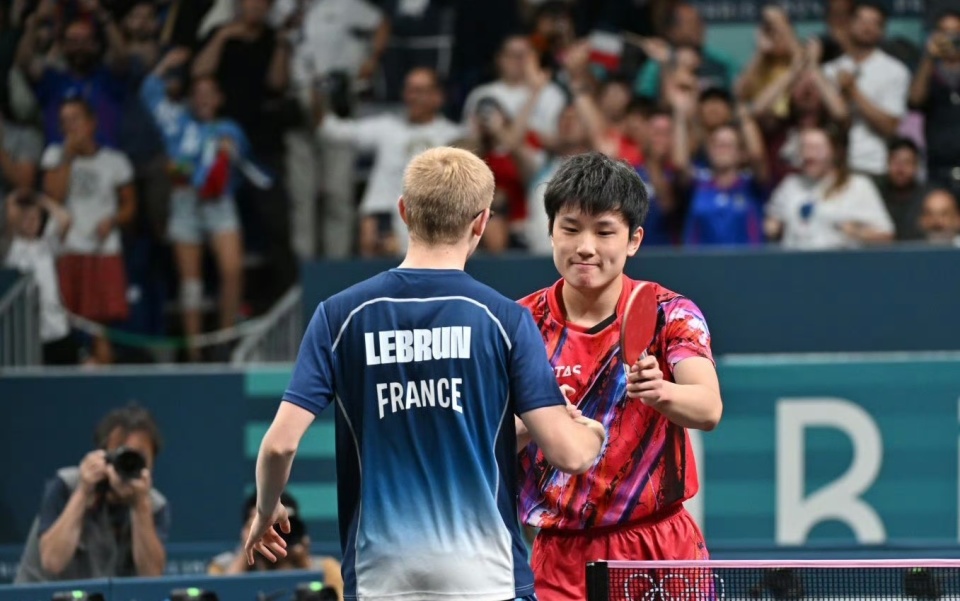 法国队碾压德国队，张本智和高光表现